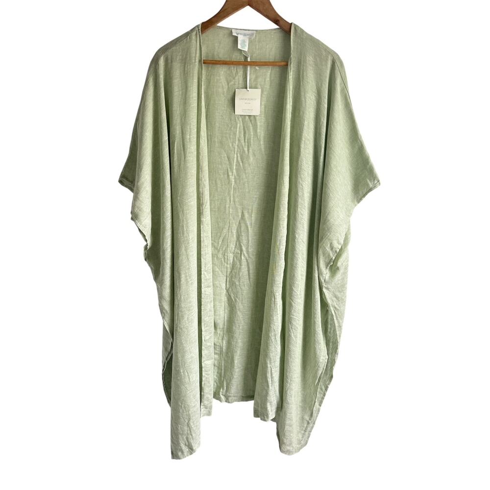 NWT Cynthia Rowley One Size Linen Blend Lagenlook Kimono Open Front